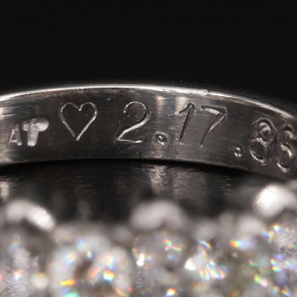 Platinum 1.02 CTW Genuine-Diamond Band-Marquise and Round Brilliant cut stones - Picture 7 of 7